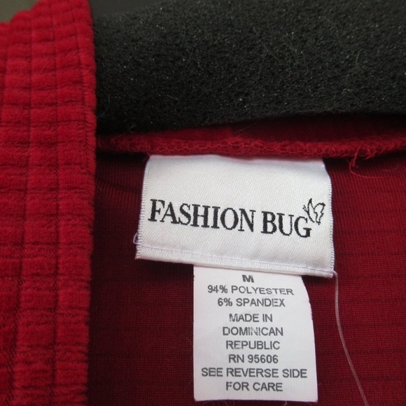 NWT Vintage Red long sleeve velour or velvet like shirt size M - Picture 10 of 11